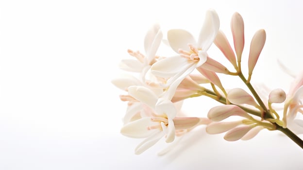 Photo of beautiful Milkweed flower isolated on white background. Generative AI