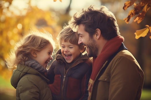 Happy family in the park photo