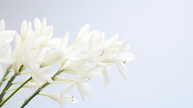Photo of beautiful Yucca flower isolated on white background. Generative AI