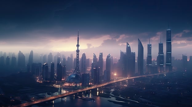 Highly Detailed City View AI Generated photo