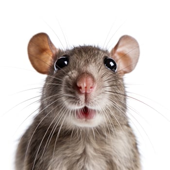 Cute rat face isolated photo