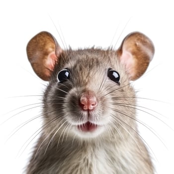 Cute rat face isolated photo