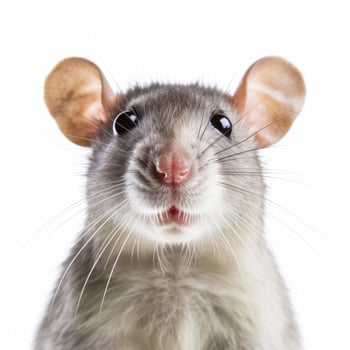Cute rat face isolated photo