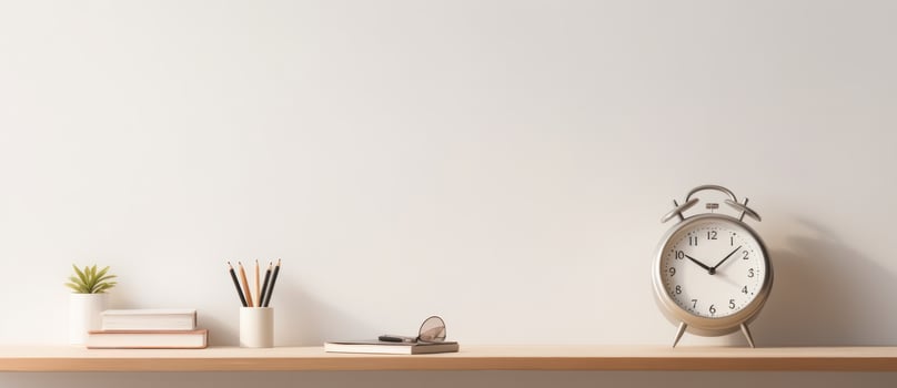 Minimalist background with alarm clock photo