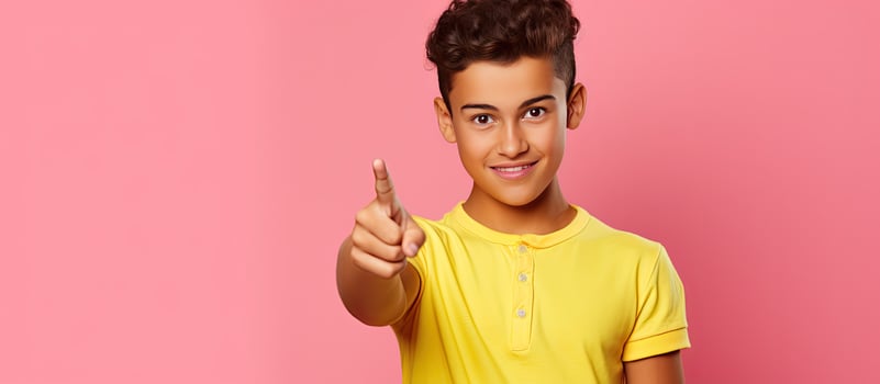 Young Hispanic boy promotes item emphasizes great price photo