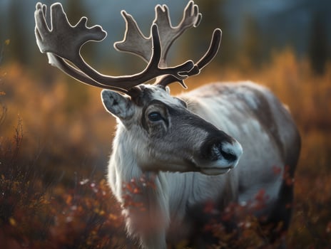 Caribou portrait created with Generative AI technology photo