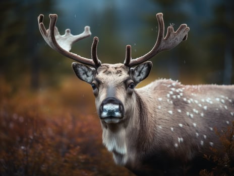 Caribou portrait created with Generative AI technology photo