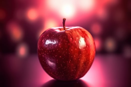 Red apple blurred. Generate Ai photo