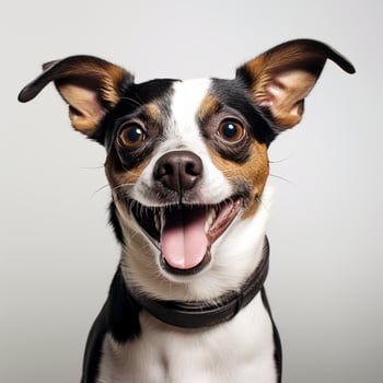 Abstract Dog Puppy Watercolor Art Portrait Colorful White Background AI Generative photo