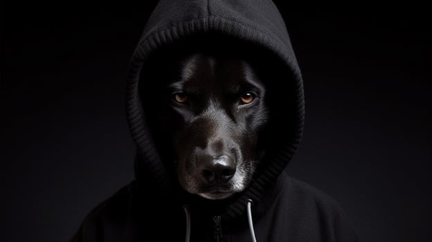 a dog in a hoodie photo
