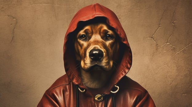 a dog in a hoodie photo