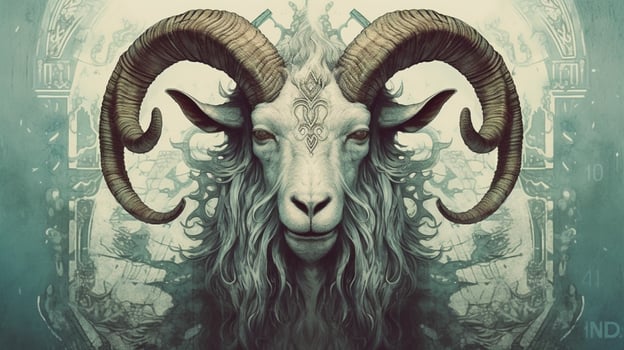 a drawing of a character with the word goat on it photo