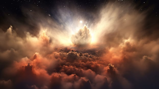 a star being born with a view of the dust and gas photo