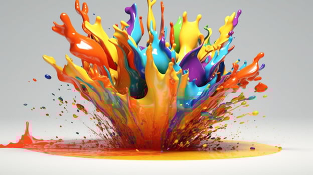 abstract art with colorful splash 3d photo