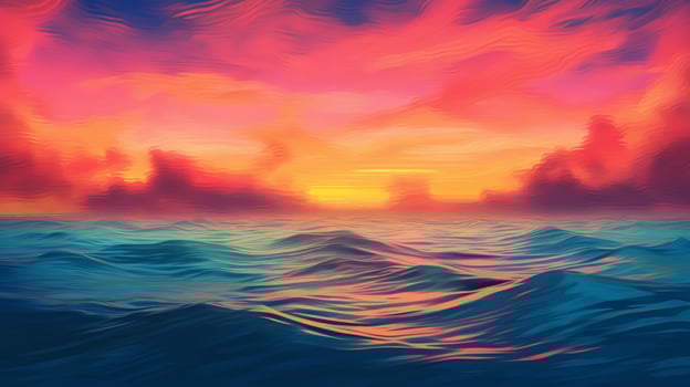colorfully gradient sunset over the ocean photo