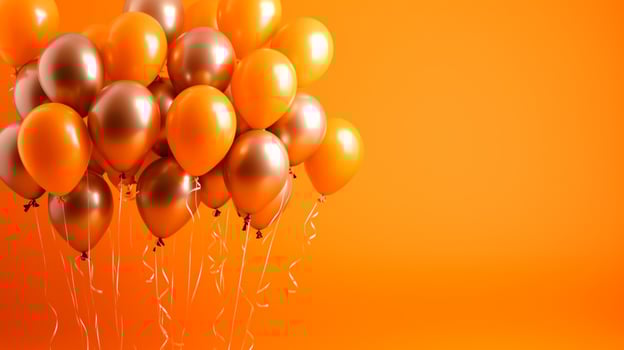 orange balloons on a bright orange background photo