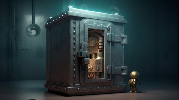 thief child bank safe door photo
