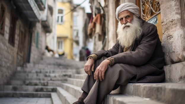 turk old person turkish city photo