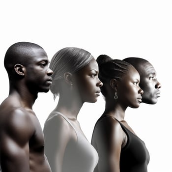 black people with transparent background high quality photo