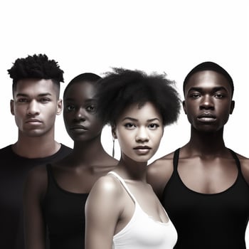 black people with transparent background high quality photo