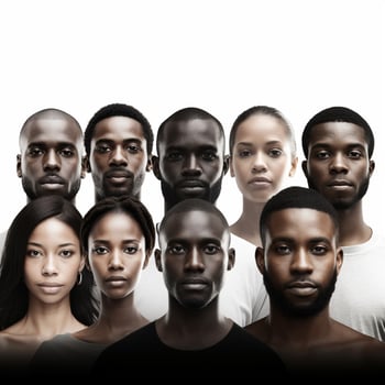 black people with transparent background high quality photo