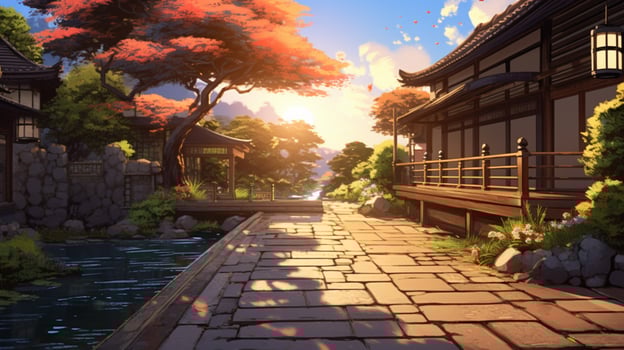 calming anime background high quality photo
