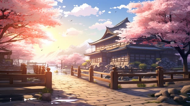 calming anime background high quality photo