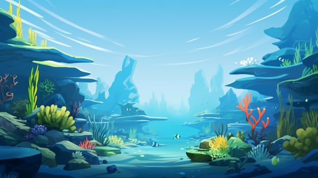 cartoon style ocean background for product showca photo