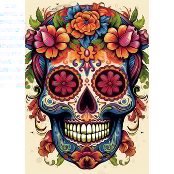 day of dead poster with white background photo