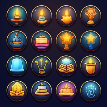 hanukkah icons high quality 4k ultra hd hdr photo