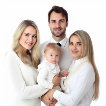happy new year family with white background high photo