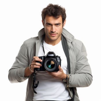 photographer with white background photo