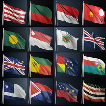 product shots of all countries flag high quality photo