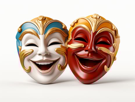 Ai Generated theater masks photo