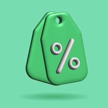 3d illustration of sale or discount tag icon photo