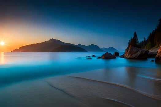 A mesmerizing submerged scene with bioluminescent animals enlightening the profundities. photo