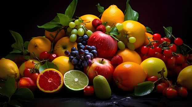 fresh mix fruit orange and apple AI Generative photo