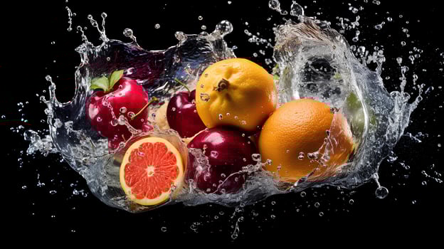 fresh mix fruit orange and apple photo