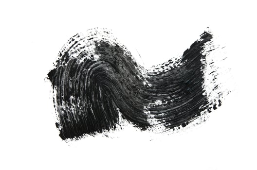 Black mascara brush strokes isolated on white. - Image photo