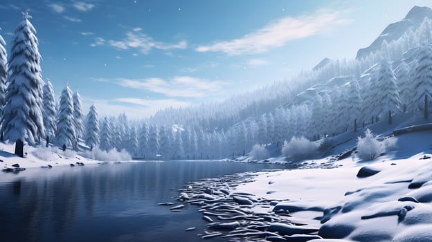 winter forest wallpaper hd ai generative photo