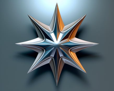 3d illustration of a star on a gray background generative ai photo