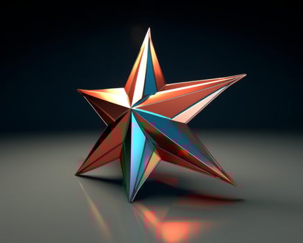 a 3d rendering of a red and blue star generative ai photo