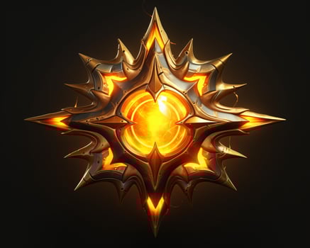 a golden star with flames on it generative ai photo