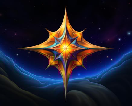 an abstract star in the sky with a blue background generative ai photo