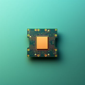 an image of a computer chip on a green background generative ai photo