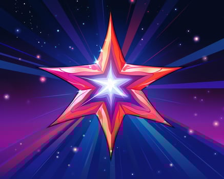the star is in the middle of a purple and pink background generative ai photo