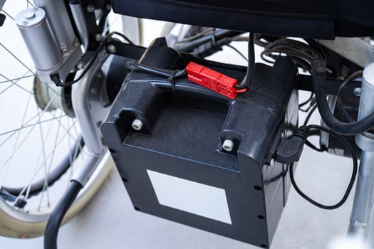 Battery of electric wheelchair for patient or people with disability people. photo