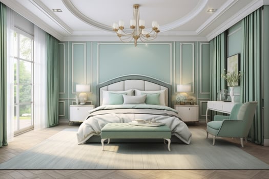 Ai Generative Photo of a elegant and modern bedroom