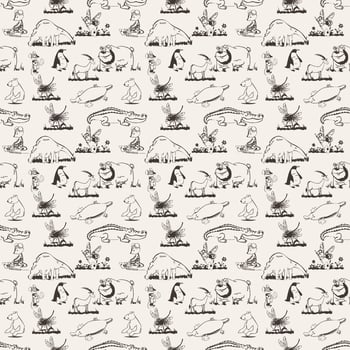 Wild animal seamless pattern photo