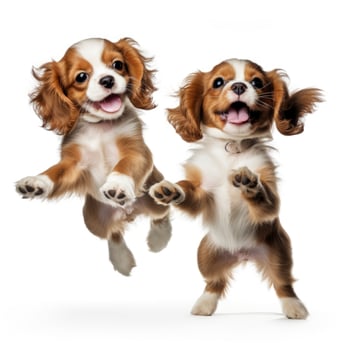 Lovey dogs in isolated white background photo